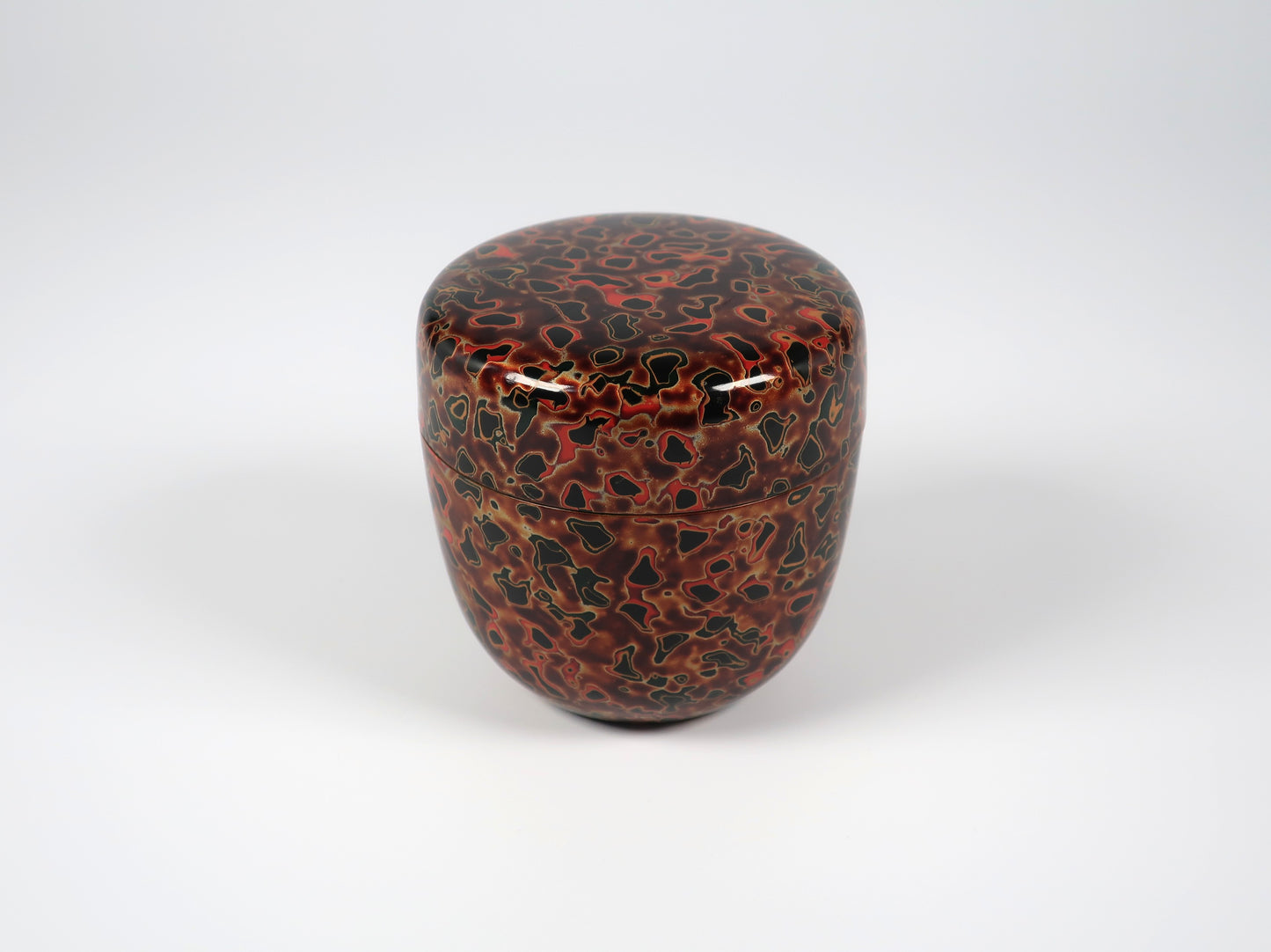 [Vintage] Tsugaru-nuri Natsume (tea caddy), Kara-nuri, Golden-brown