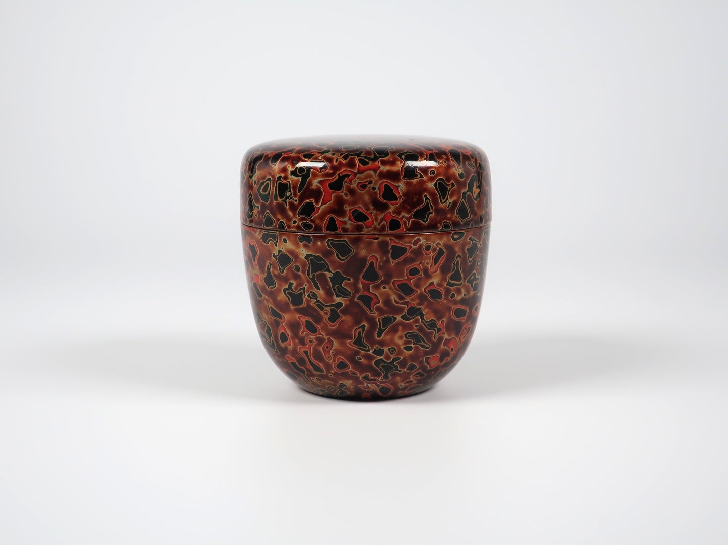 [Vintage] Tsugaru-nuri Natsume (tea caddy), Kara-nuri, Golden-brown