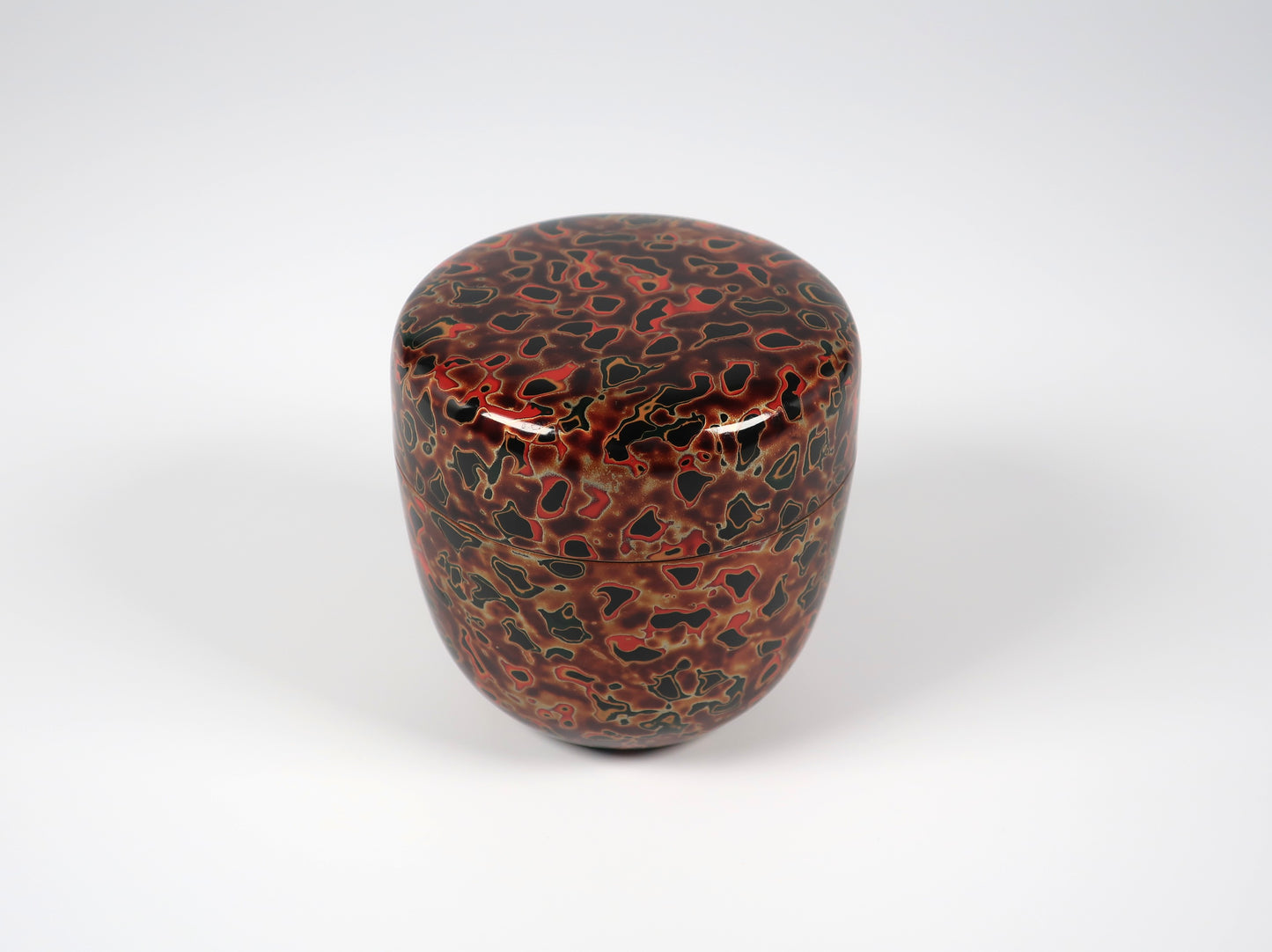 [Vintage] Tsugaru-nuri Natsume (tea caddy), Kara-nuri, Golden-brown