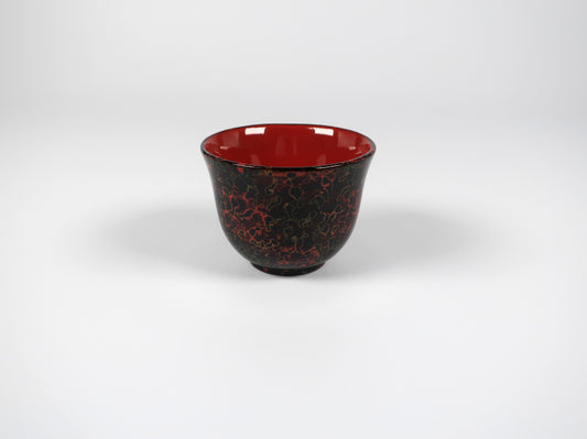 Tsugaru-nuri sake cup, Kara-nuri, Ro (Black color)