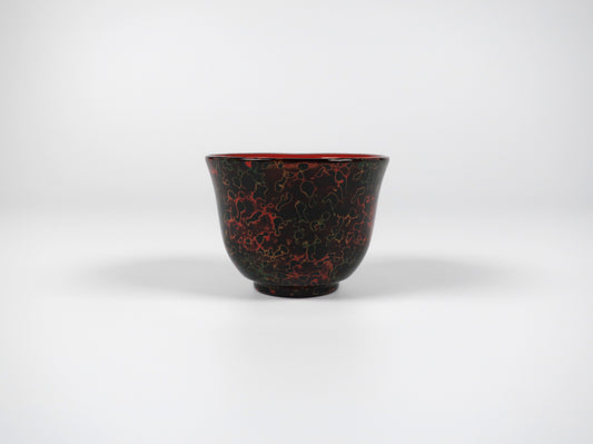 Tsugaru-nuri sake cup, Kara-nuri, Ro (Black color)