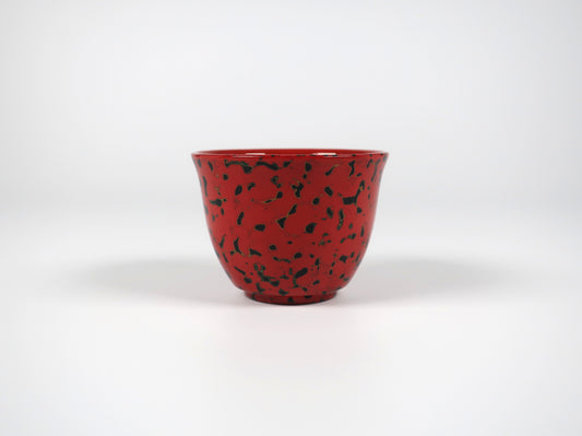 Tsugaru-nuri sake cup, Kara-nuri, Akane-iro (Madder red color)