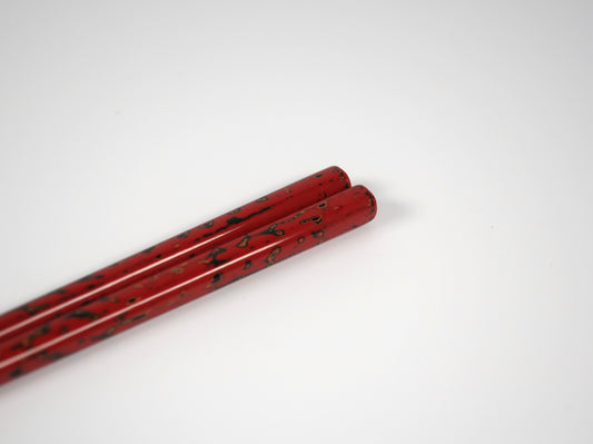 Tsugaru-nuri, chopsticks, Kara-nuri, Akane-iro (Madder Red color)