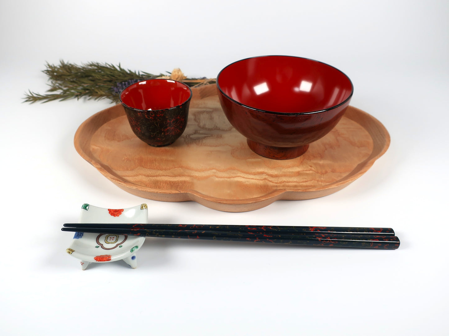 Tsugaru-nuri, pair of chopsticks, Kara-nuri, Ai (Deep indigo color) / Momo (Soft pink color)