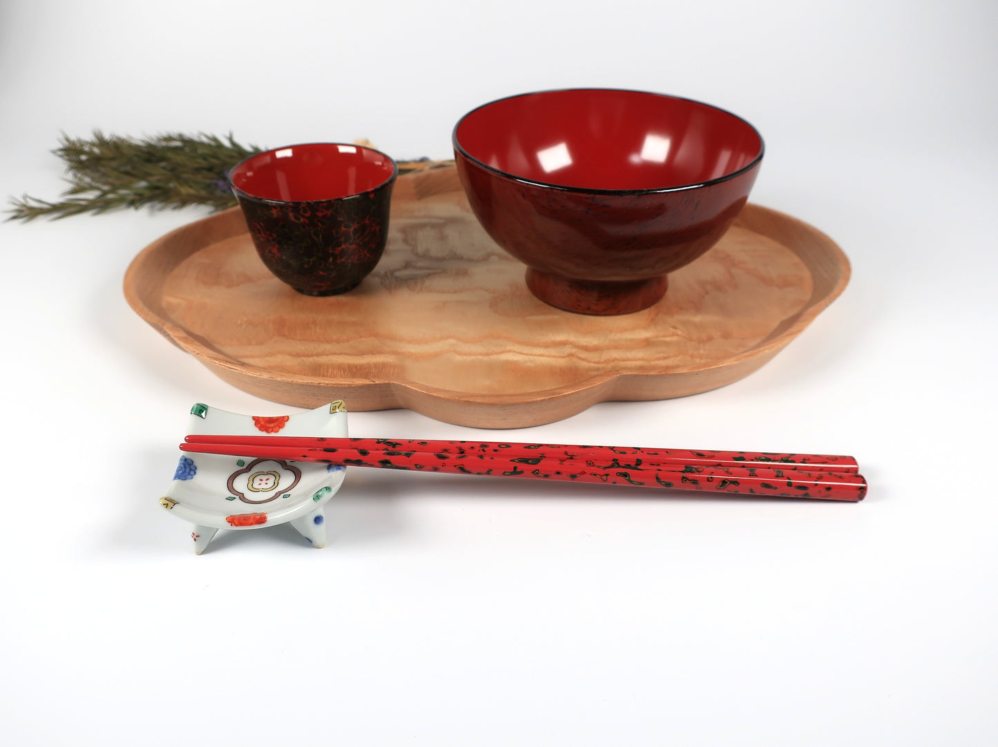 Tsugaru-nuri, pair of chopsticks, Kara-nuri, Ai (Deep indigo color) / Momo (Soft pink color)