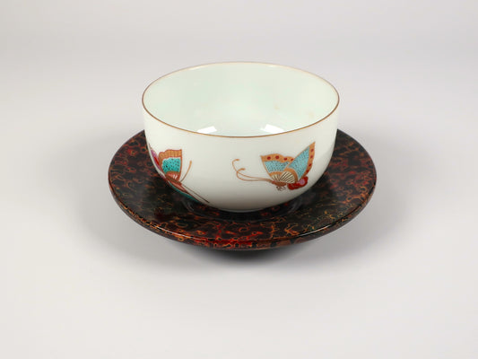 [Vintage] Tsugaru-nuri Coasters (Set of 5), Kara-nuri, Golden Brown