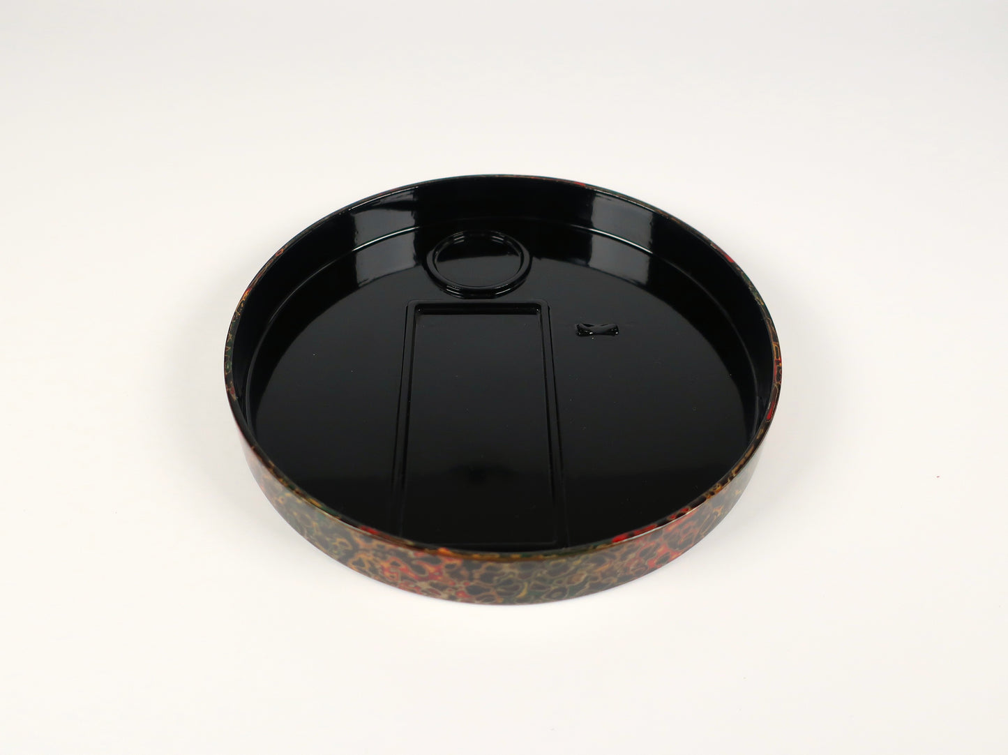 [Vintage] Tsugaru-nuri Suzuribako (Inkstone Box) - Easy Calligraphy Starter Set - Kara-nuri (patterned lacquer) - Ro (black)