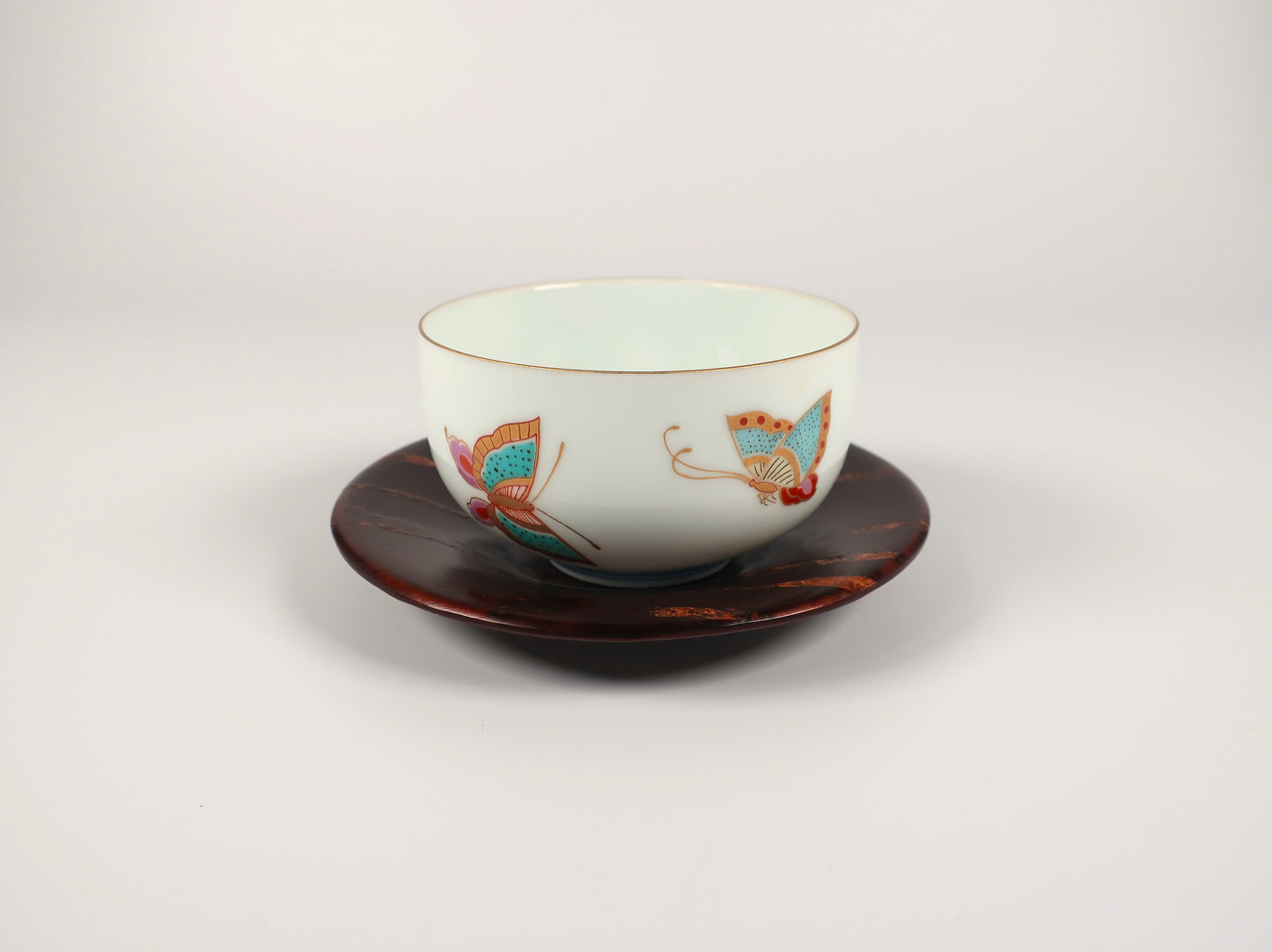 [Vintage] Kakunodate Kaba-zaiku Teacup Saucer Set of 5, Wild Cherry Bark