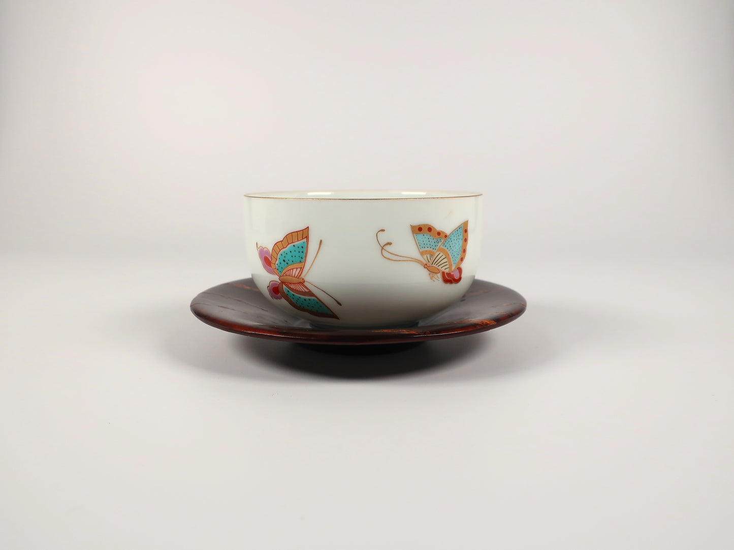 [Vintage] Kakunodate Kaba-zaiku Teacup Saucer Set of 5, Wild Cherry Bark