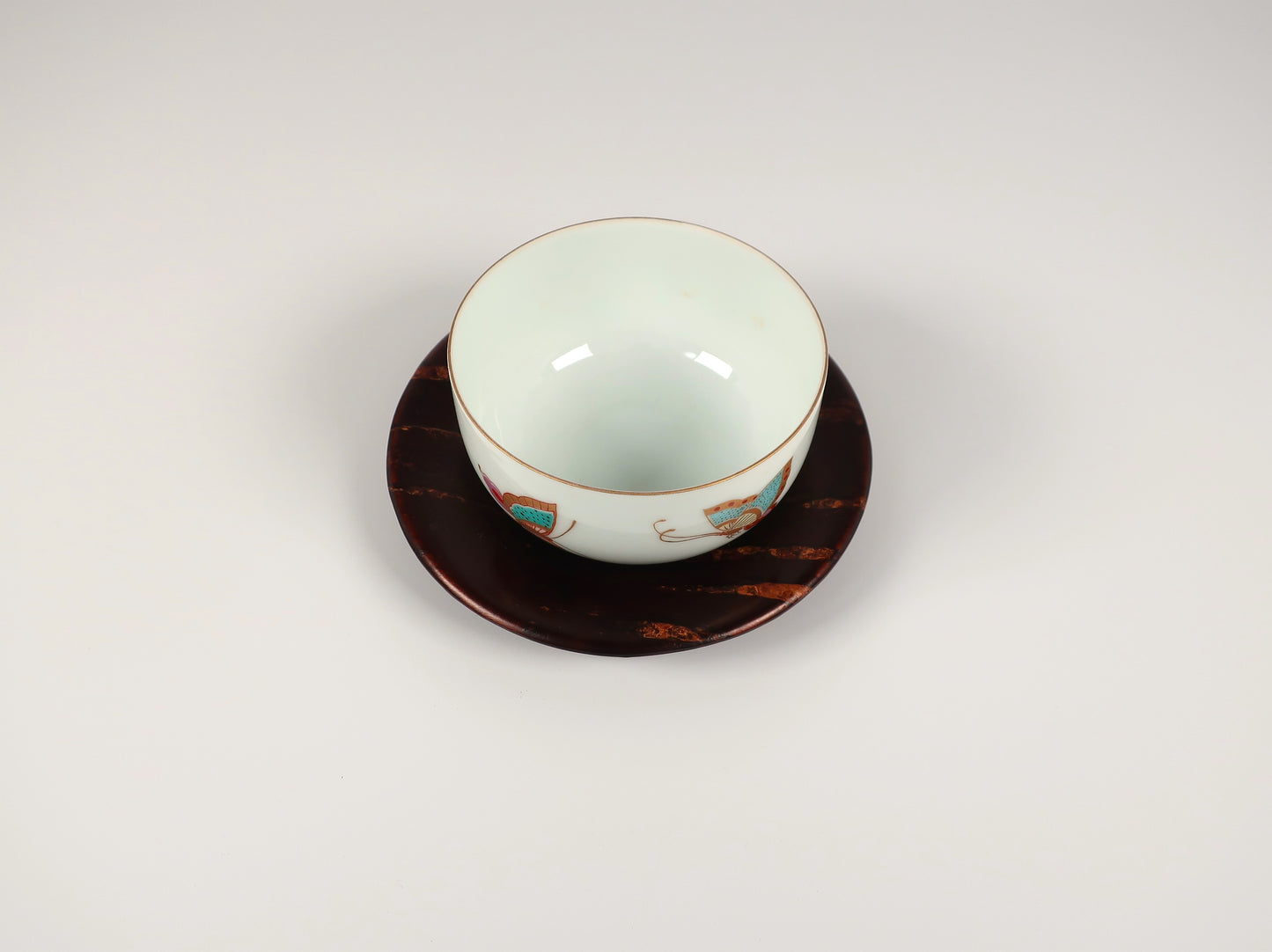 [Vintage] Kakunodate Kaba-zaiku Teacup Saucer Set of 5, Wild Cherry Bark