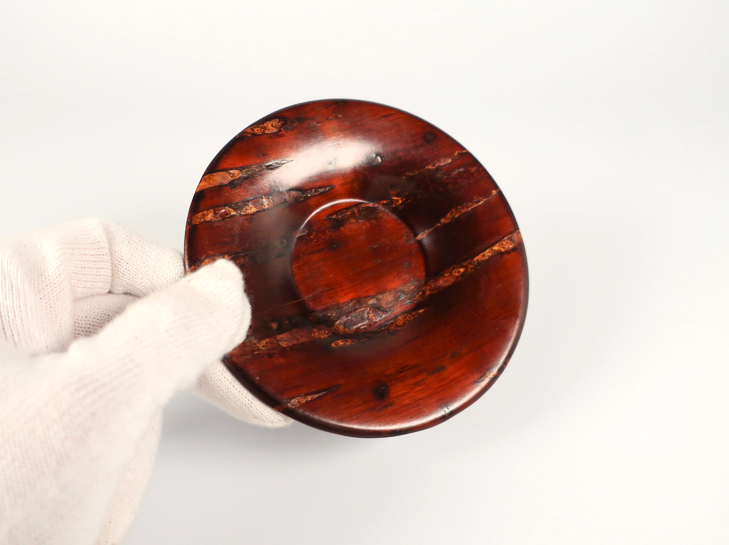 [Vintage] Kakunodate Kaba-zaiku Teacup Saucer Set of 5, Wild Cherry Bark