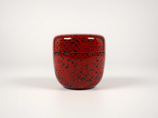 [Vintage] Tsugaru-nuri Natsume Tea Caddy (Kara-nuri, Vermilion)