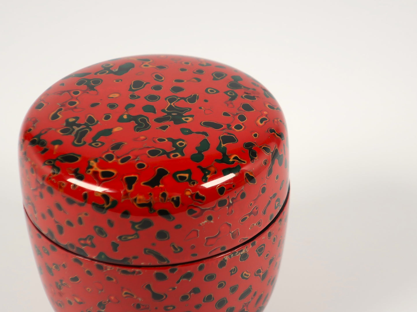 [Vintage] Tsugaru-nuri Natsume Tea Caddy (Kara-nuri, Vermilion)