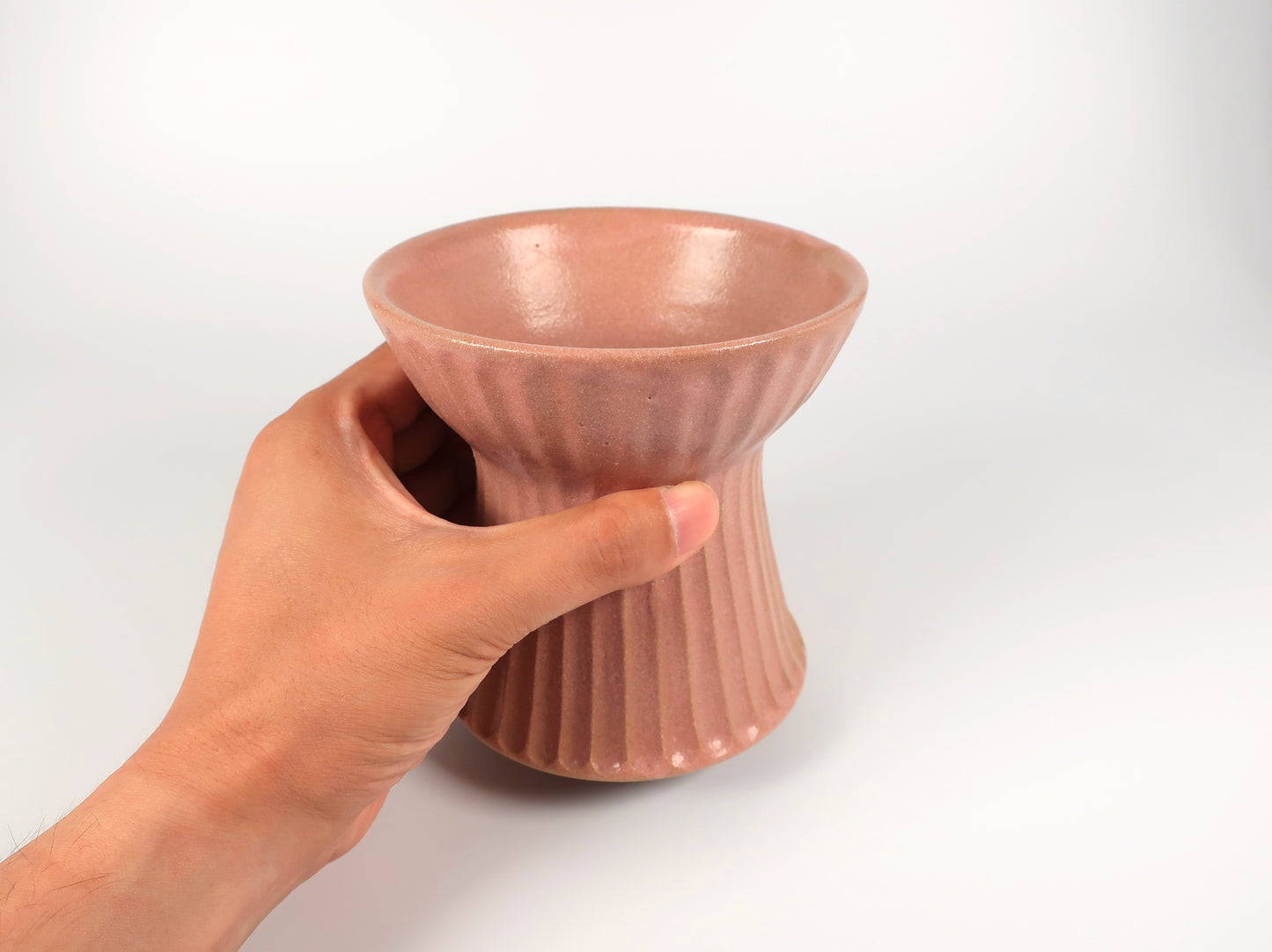 益子焼　ペット用フードボウル　ピンク
