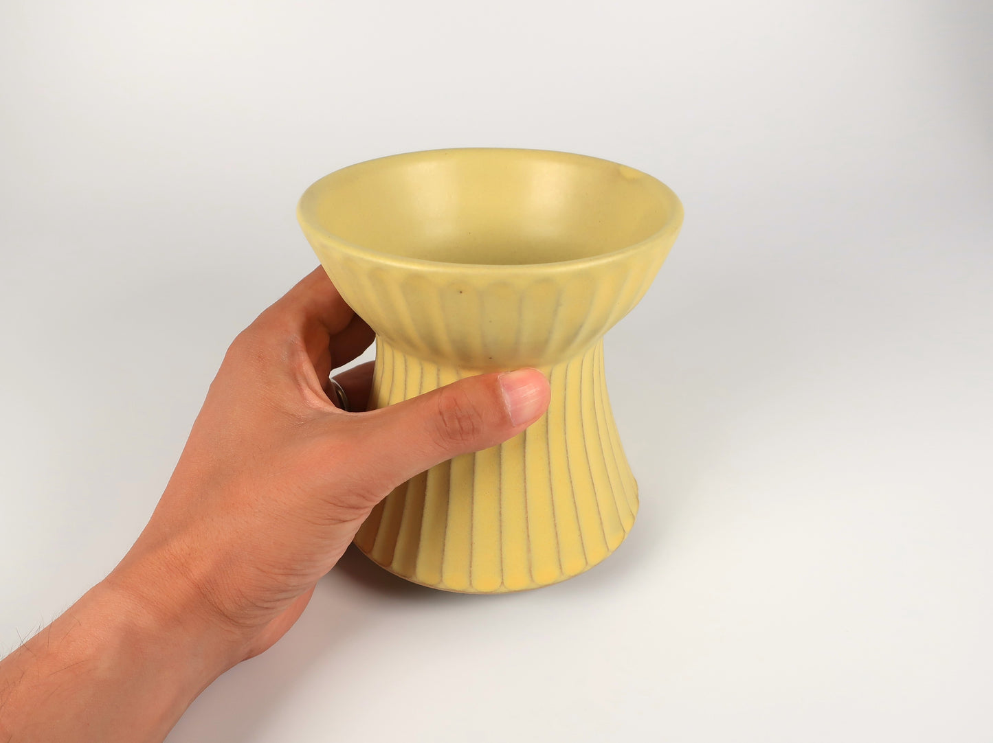 益子焼　ペット用フードボウル　イエロー