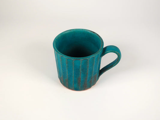Mashiko Ware Square Mug, Turquoise Blue