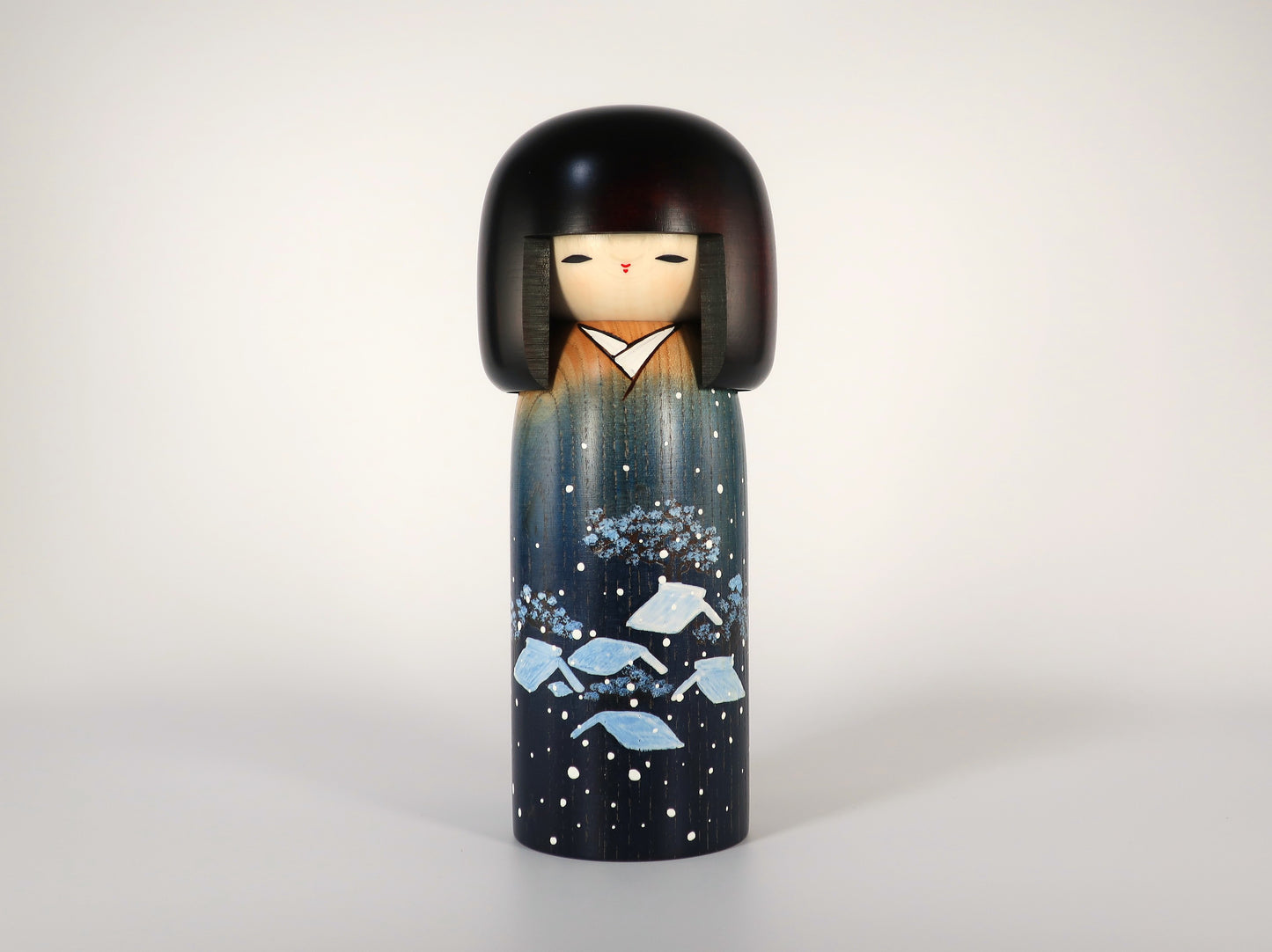 創作こけし　卯三郎こけし　雪化粧