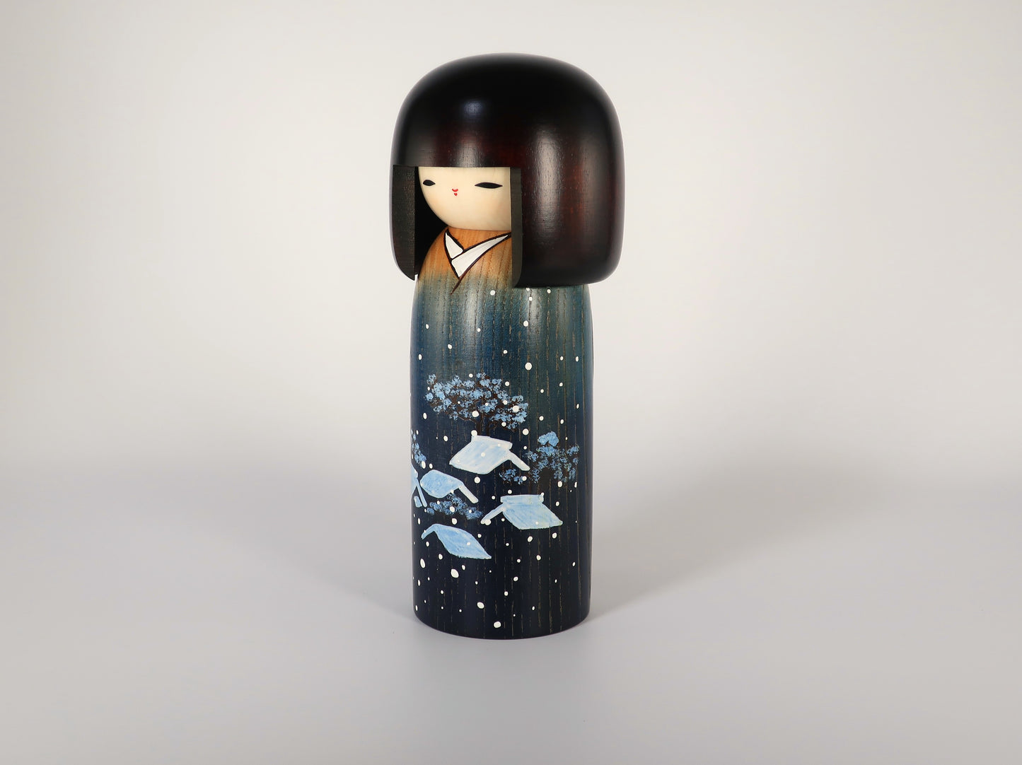 創作こけし　卯三郎こけし　雪化粧