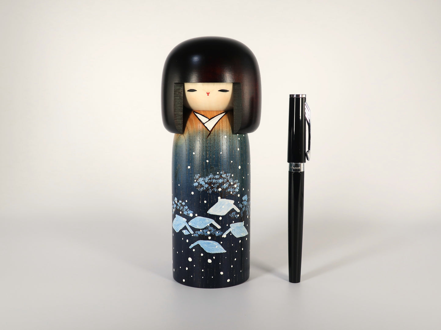 創作こけし　卯三郎こけし　雪化粧