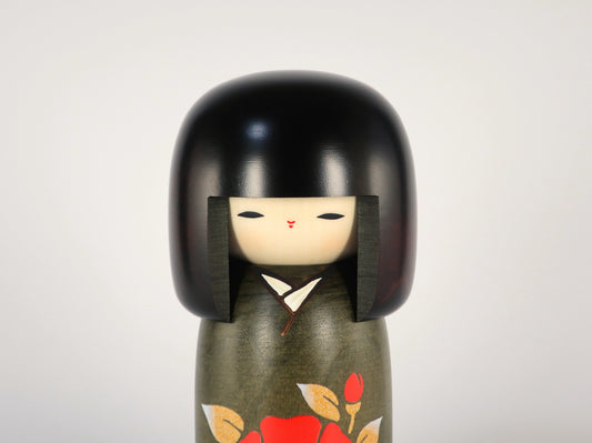 Creative Kokeshi Doll - Usaburo Kokeshi - Snow Kissed Camellia