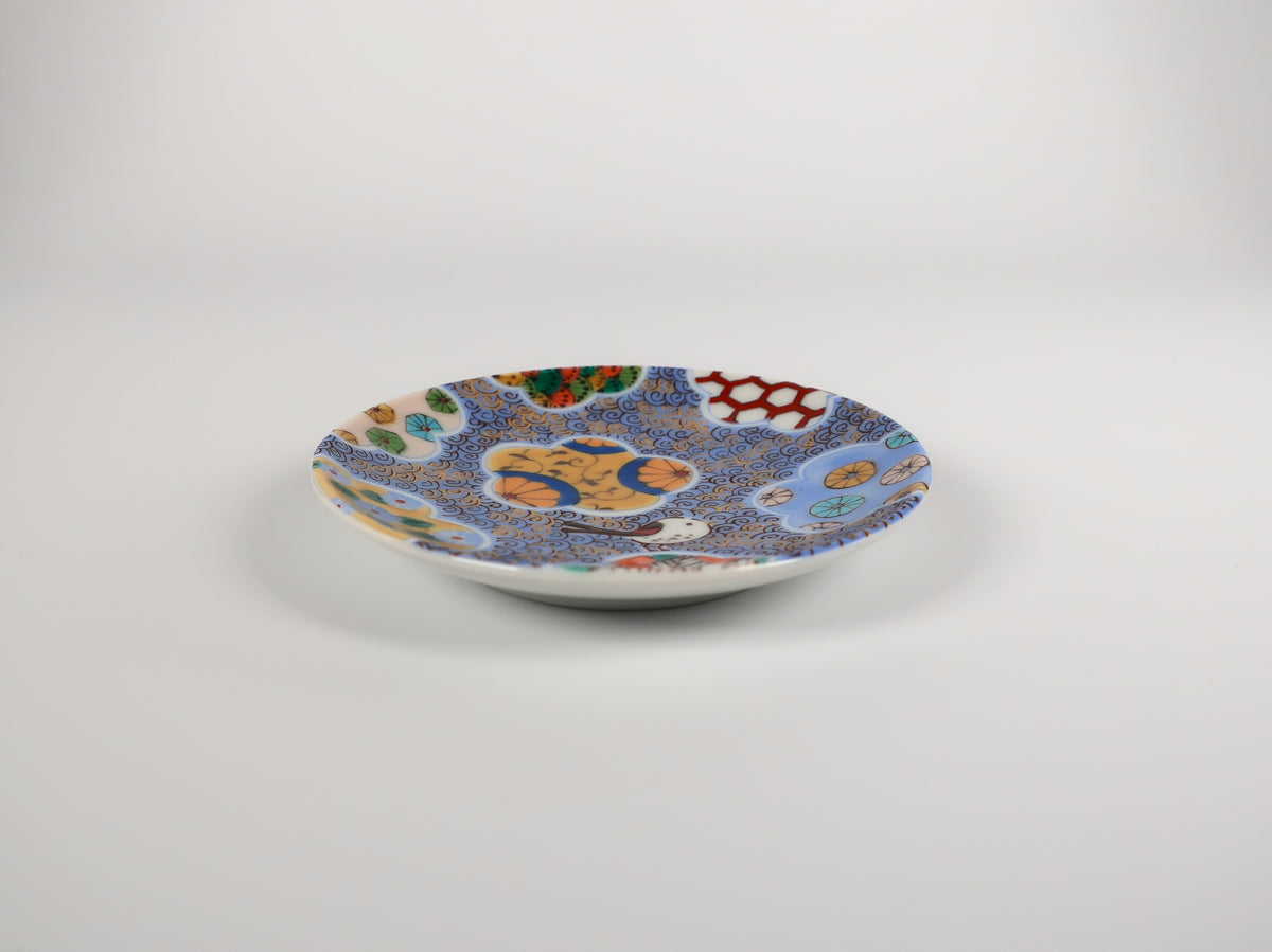 九谷焼　九谷アート小皿　そのころ雪になる（櫻井千絵監修）