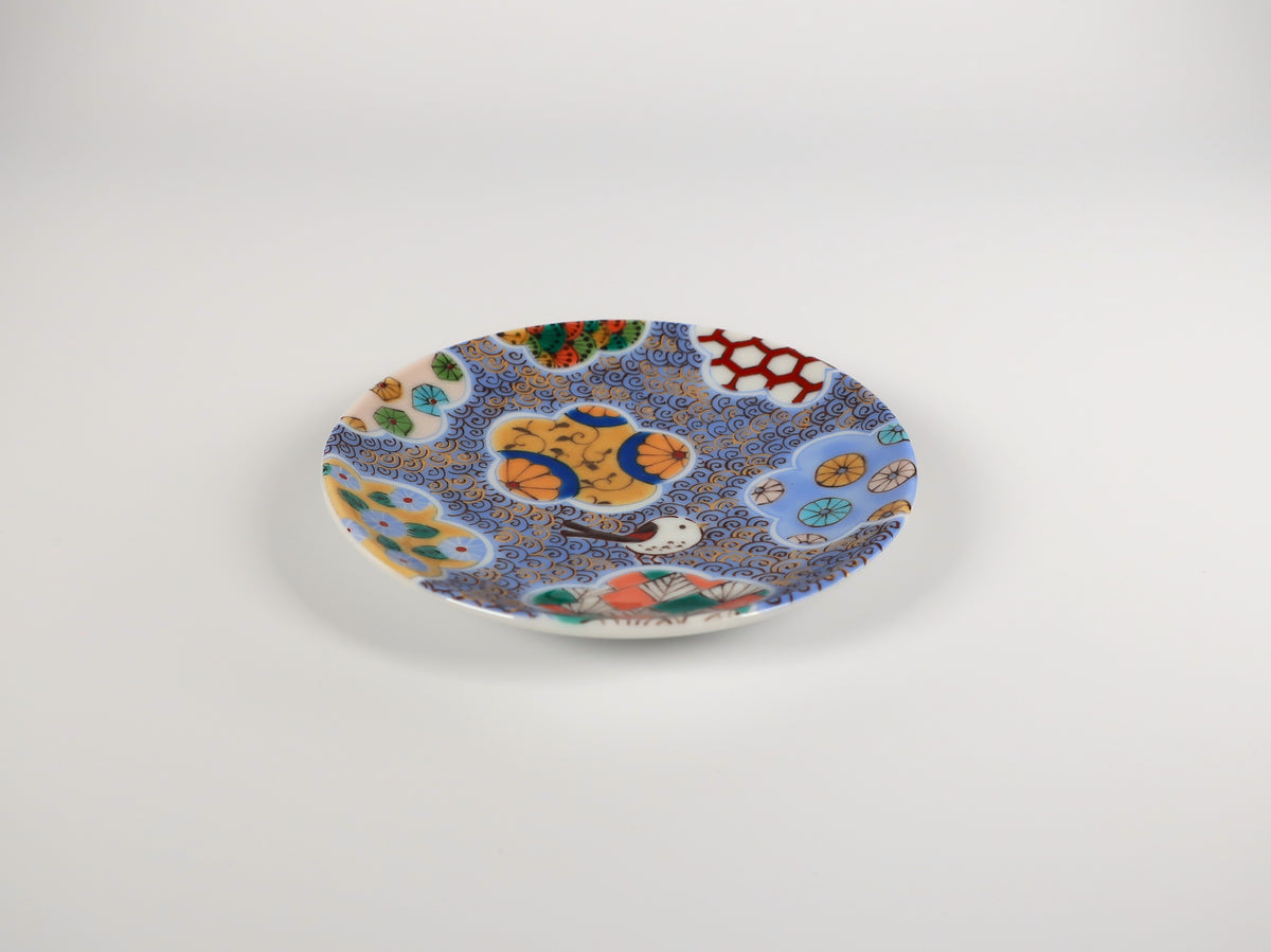 九谷焼　九谷アート小皿　そのころ雪になる（櫻井千絵監修）