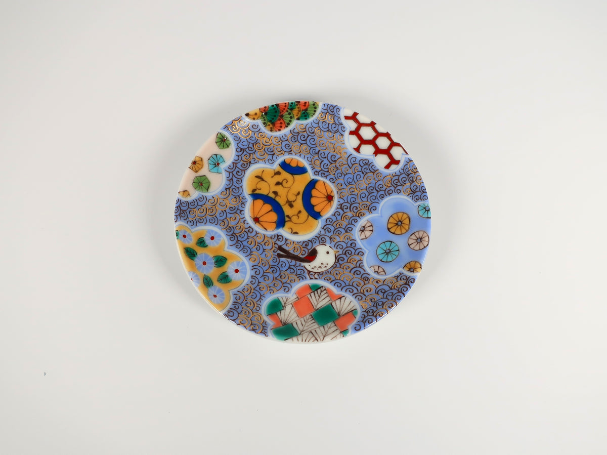 九谷焼　九谷アート小皿　そのころ雪になる（櫻井千絵監修）
