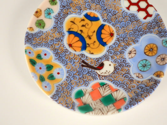 九谷焼　九谷アート小皿　そのころ雪になる（櫻井千絵監修）