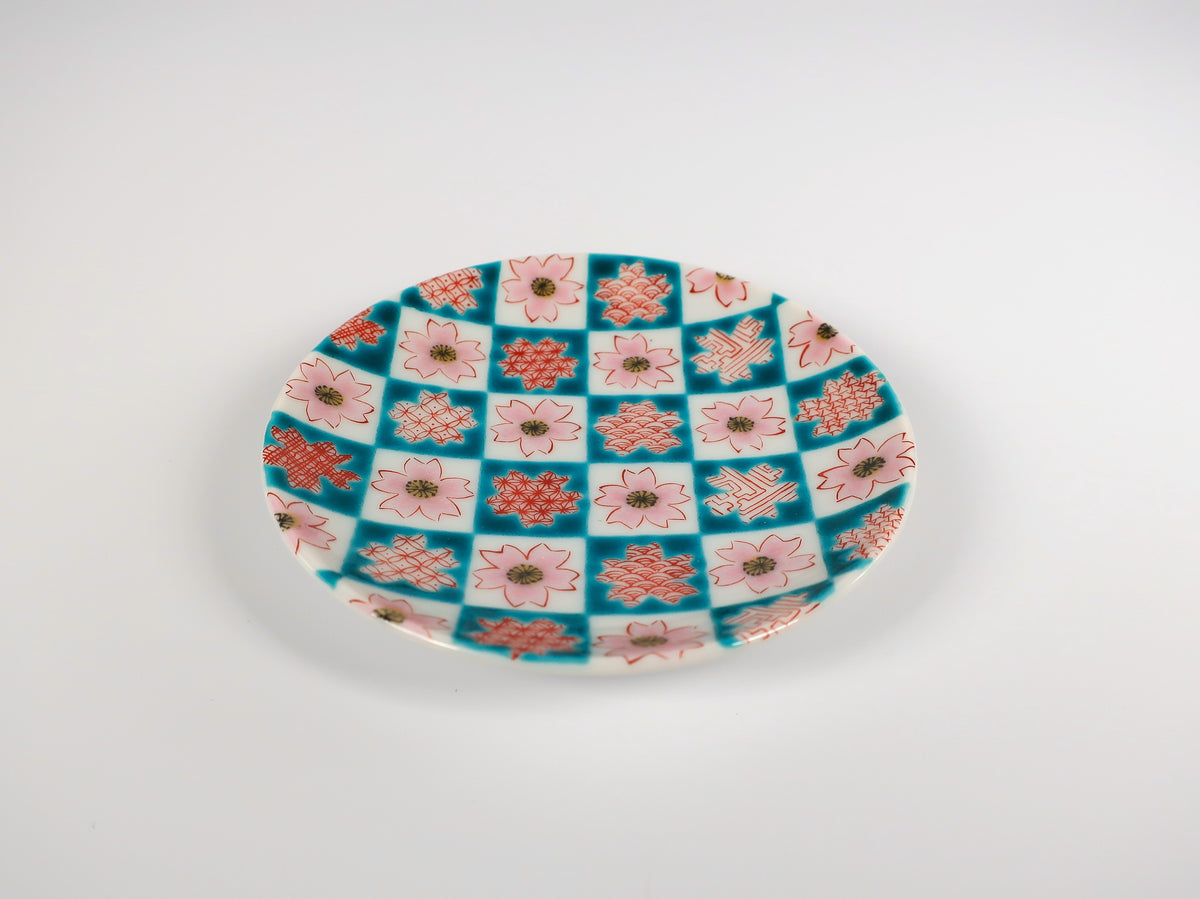 KUTANI ART SMALL PLATE "SAKURA KOMON"