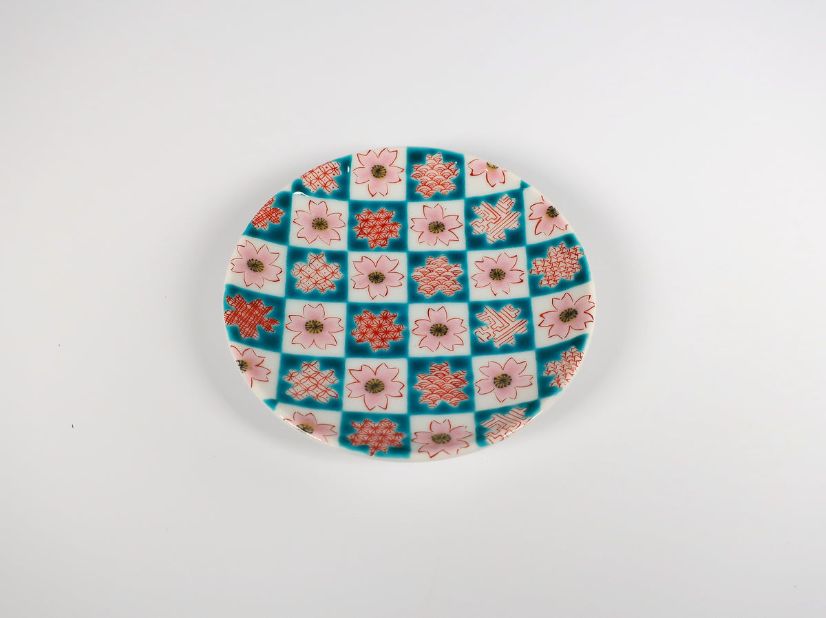KUTANI ART SMALL PLATE "SAKURA KOMON"