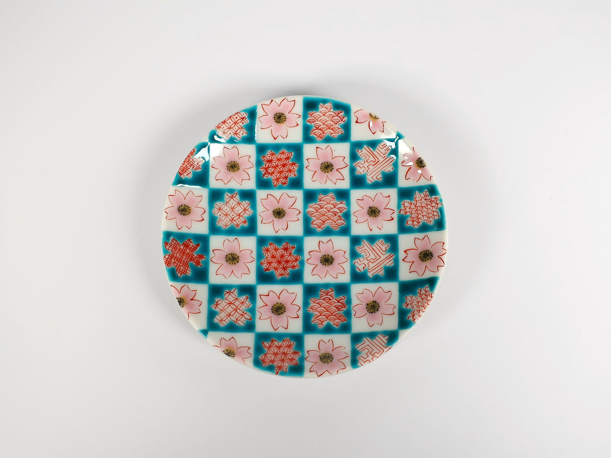 KUTANI ART SMALL PLATE "SAKURA KOMON"