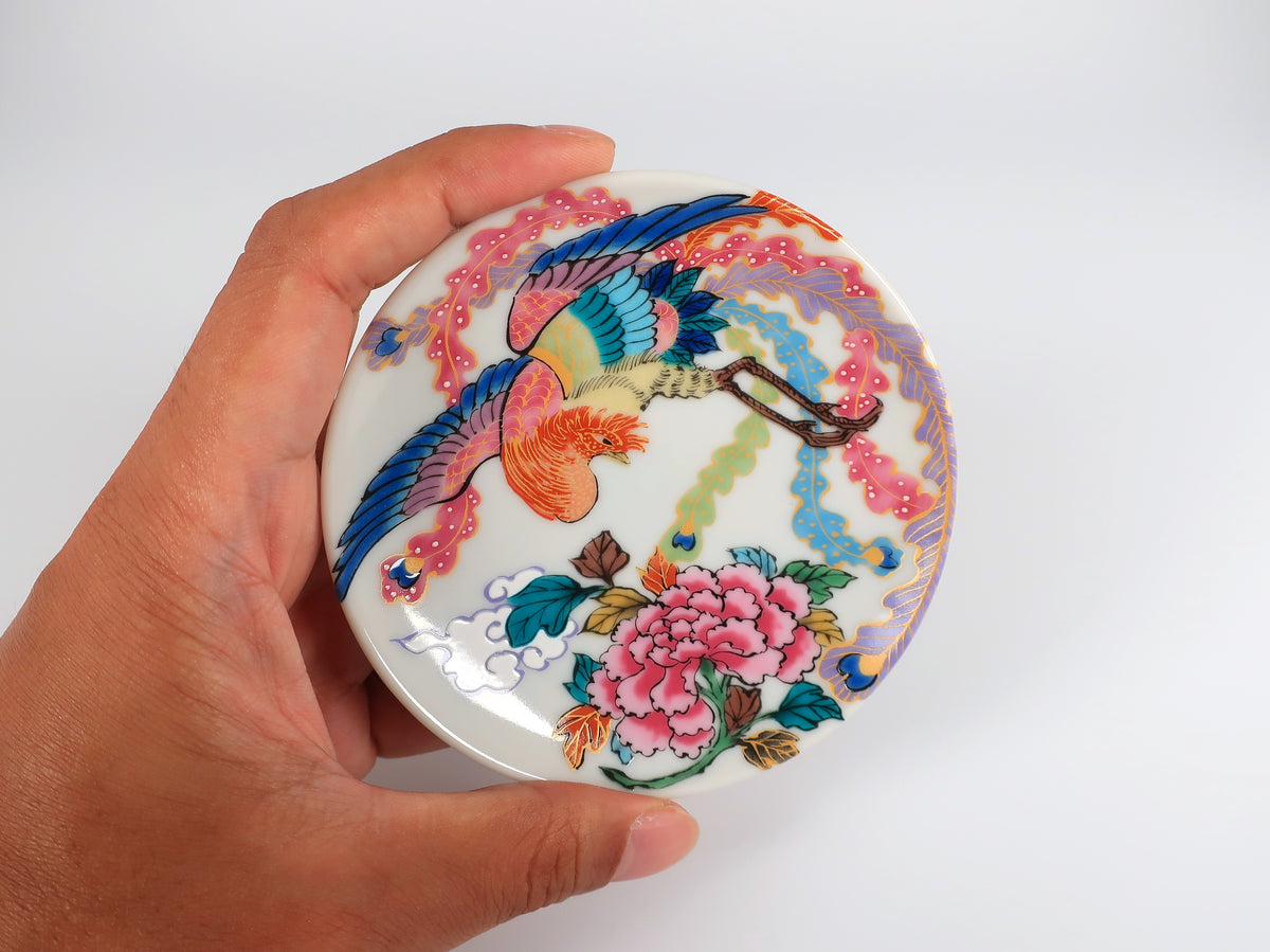 KUTANI ART SMALL PLATE "BOTAN HŌŌ"