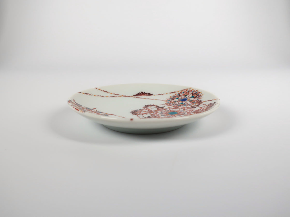 KUTANI ART SMALL PLATE "EBITCHA SAI-BYŌ MARUMON"