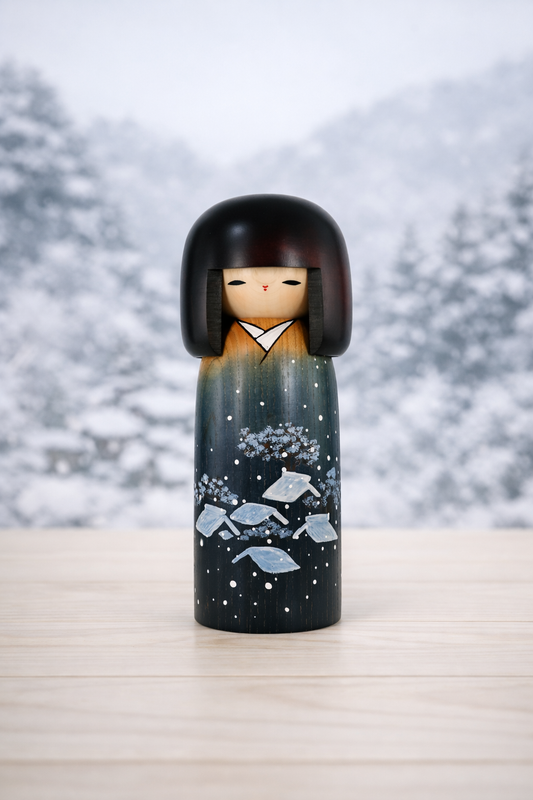 Creative Kokeshi Doll - Usaburo Kokeshi - Snow coverd